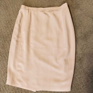 Josephine Chaus - Woman’s silk blush color lined midi pencil skirt, Size: 12